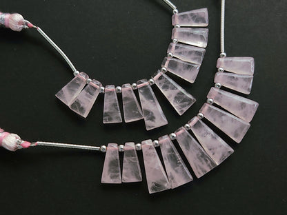 Natural Rose Quartz Fancy Taper Shape Beads