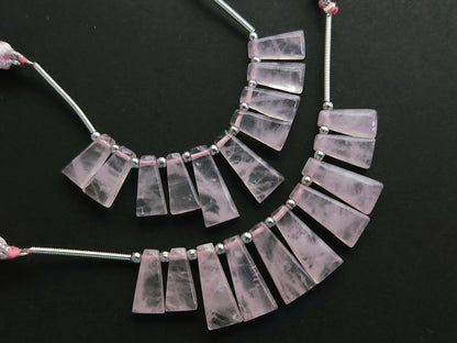 Natural Rose Quartz Fancy Taper Shape Beads