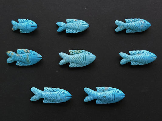 Natural Arizona Turquoise Hand-Carved Fish