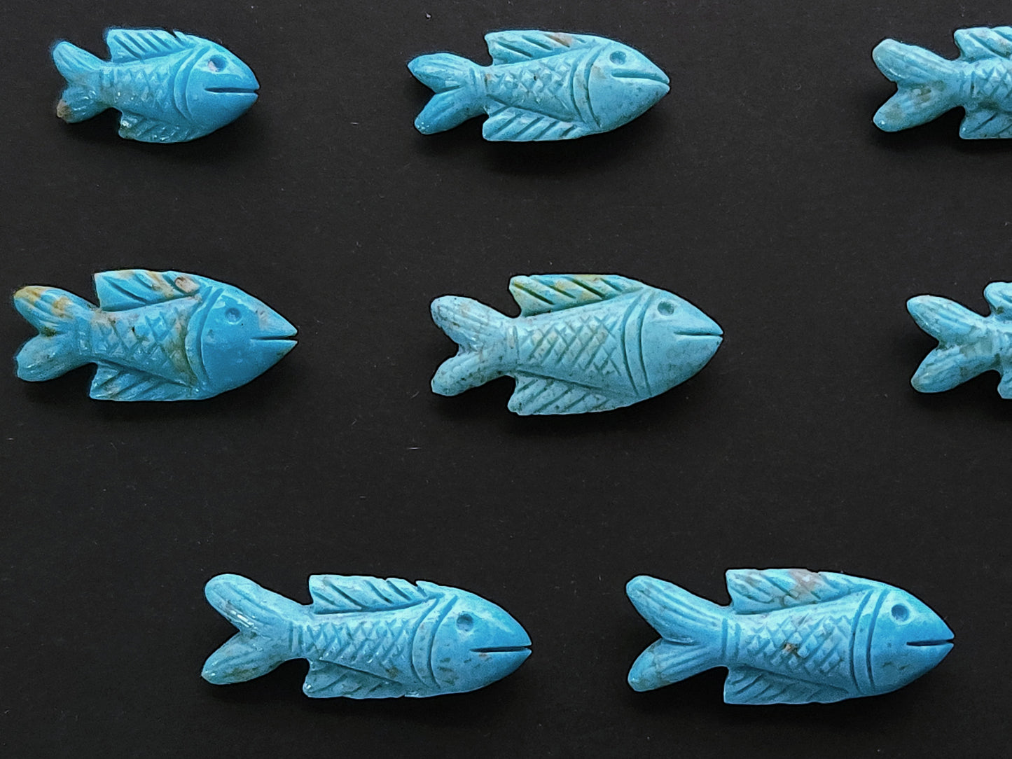 Natural Arizona Turquoise Hand-Carved Fish