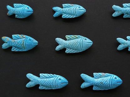 Natural Arizona Turquoise Hand-Carved Fish