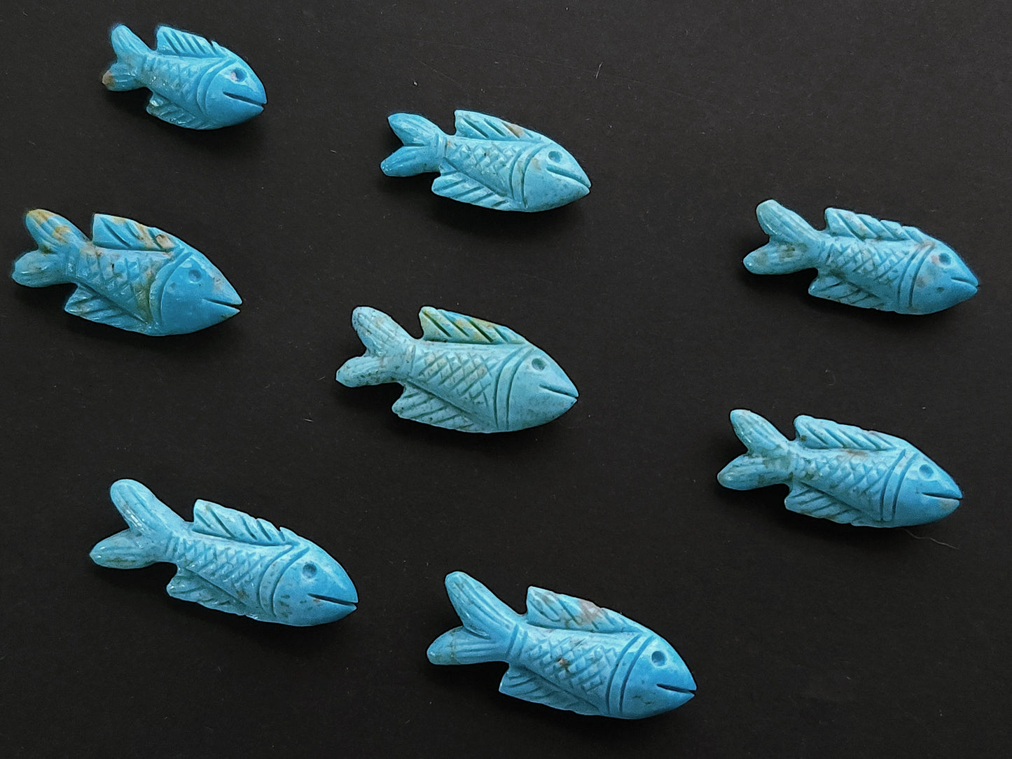 Natural Arizona Turquoise Hand-Carved Fish