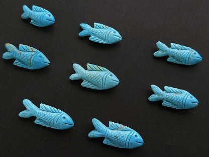 Natural Arizona Turquoise Hand-Carved Fish