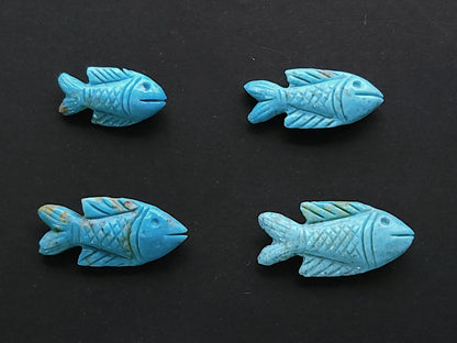 Natural Arizona Turquoise Hand-Carved Fish