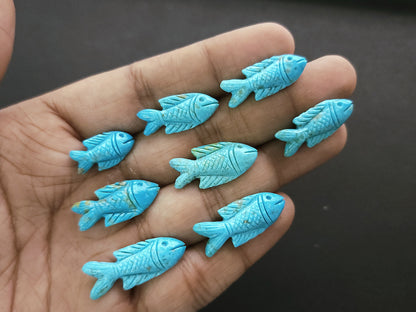 Natural Arizona Turquoise Hand-Carved Fish