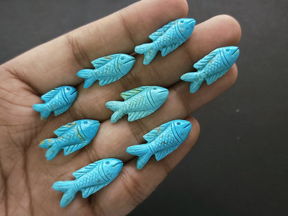 Natural Arizona Turquoise Hand-Carved Fish