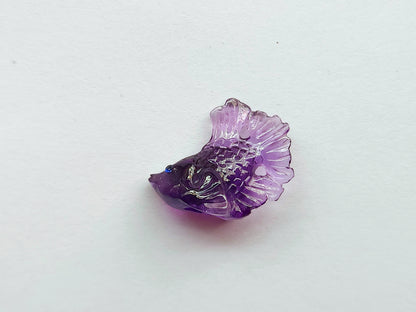 Natural Purple Amethyst Hand-Carved Fishes | Unique Fish Carvings Design