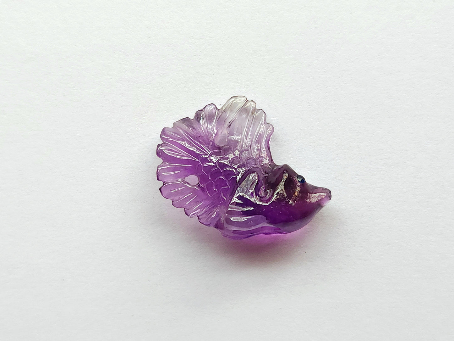 Natural Purple Amethyst Hand-Carved Fishes | Unique Fish Carvings Design