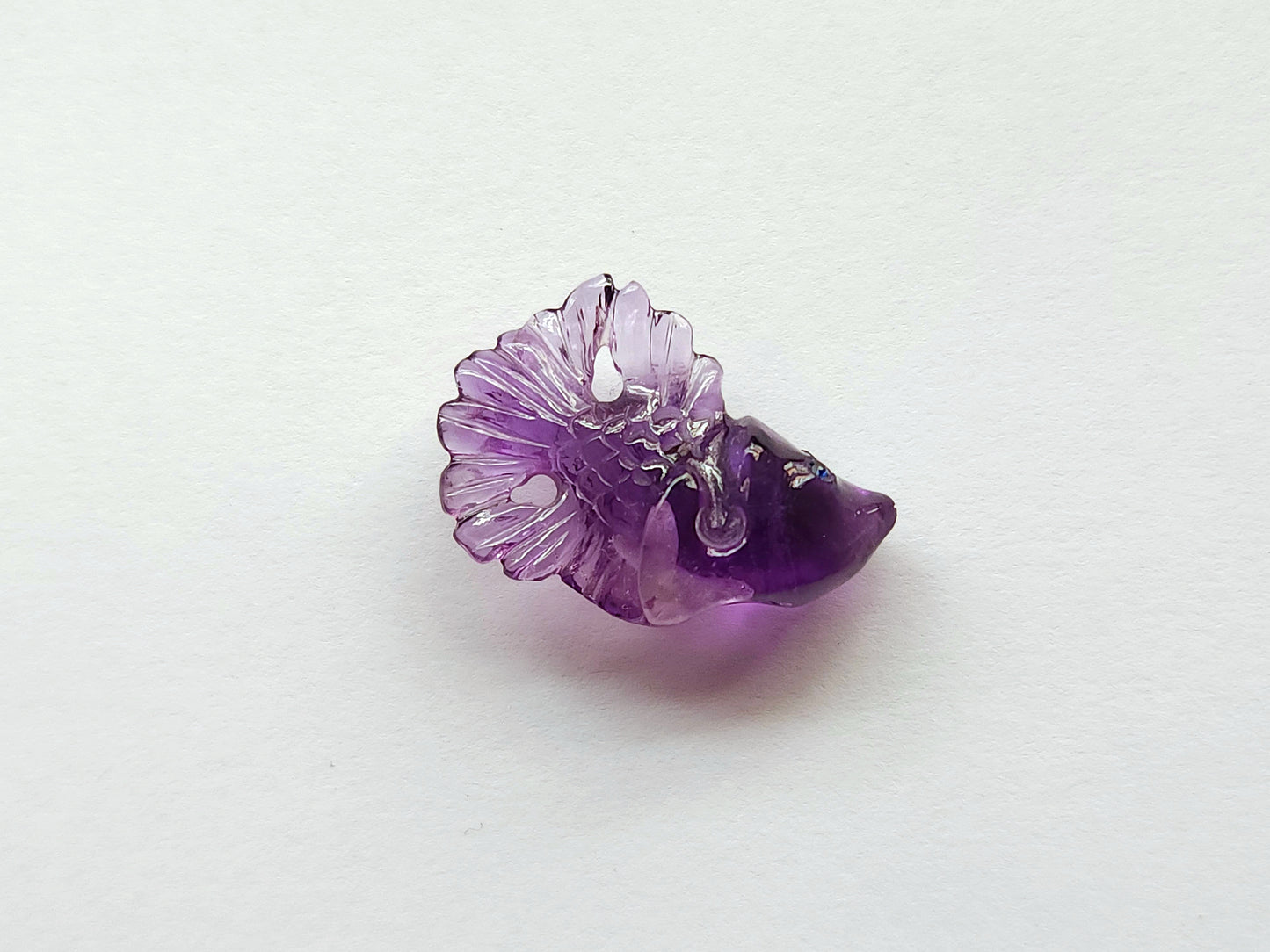 Natural Purple Amethyst Hand-Carved Fishes | Unique Fish Carvings Design