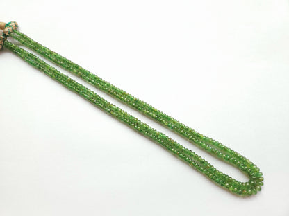 Natural Green Tsavorite Smooth Rondelle shape beads