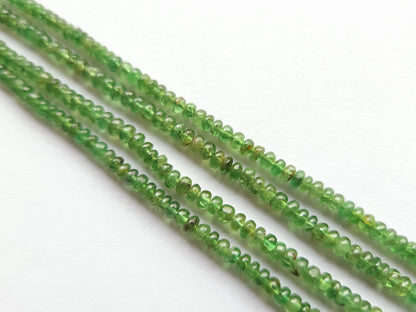 Natural Green Tsavorite Smooth Rondelle shape beads