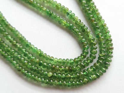 Natural Green Tsavorite Smooth Rondelle shape beads