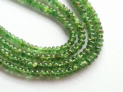 Natural Green Tsavorite Smooth Rondelle shape beads