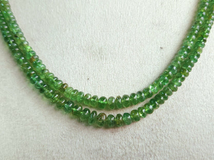 Natural Green Tsavorite Smooth Rondelle shape beads