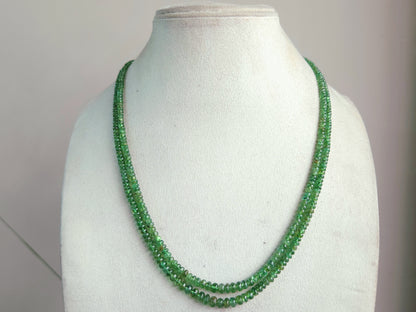 Natural Green Tsavorite Smooth Rondelle shape beads