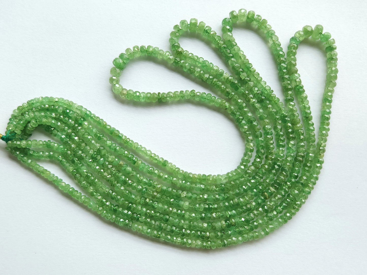Natural Tsavorite Faceted Rondelle Beads