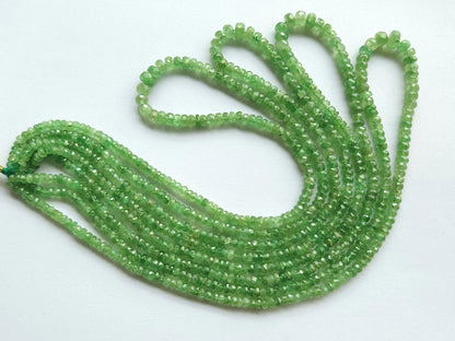 Natural Tsavorite Faceted Rondelle Beads