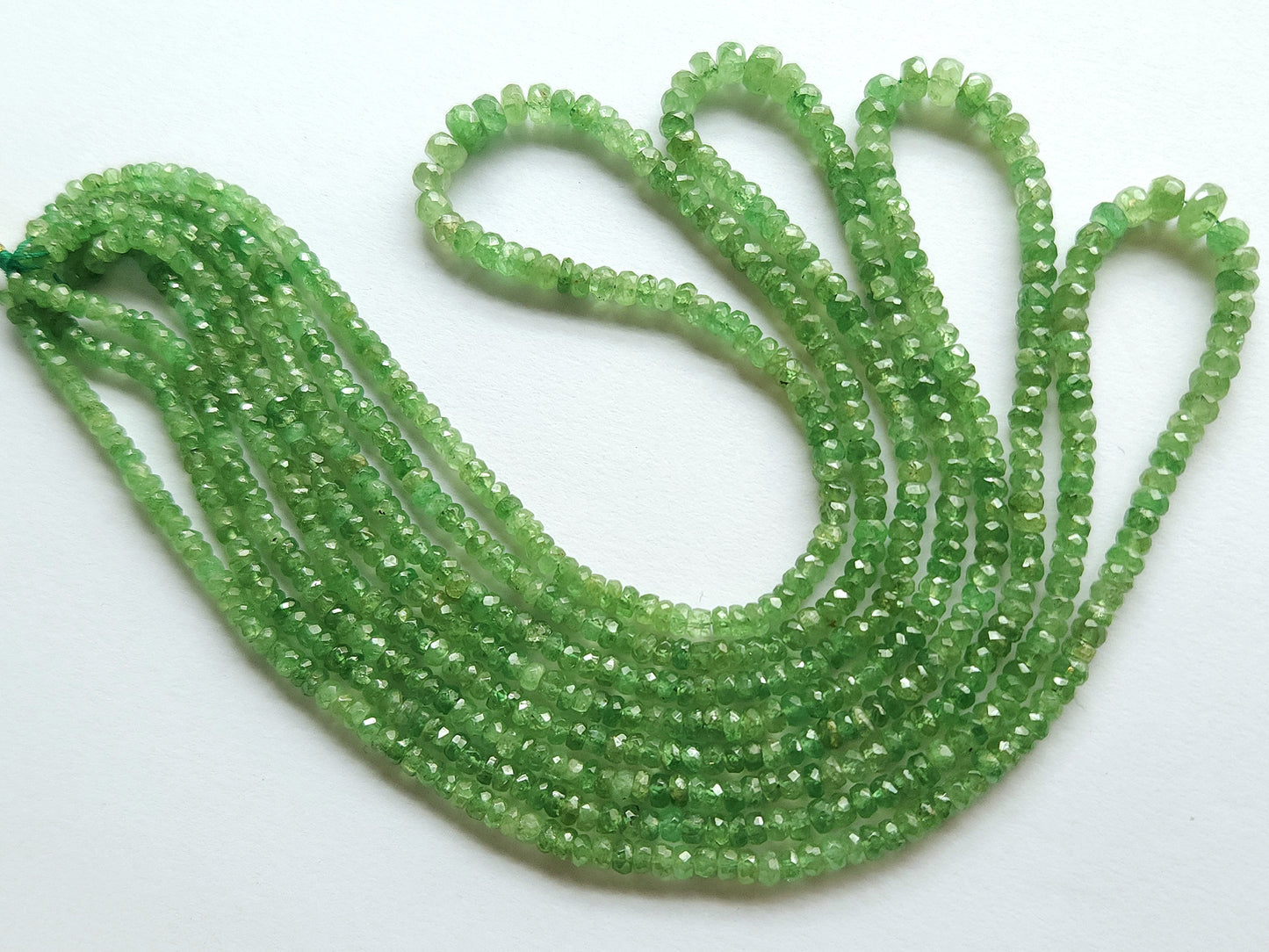Natural Tsavorite Faceted Rondelle Beads