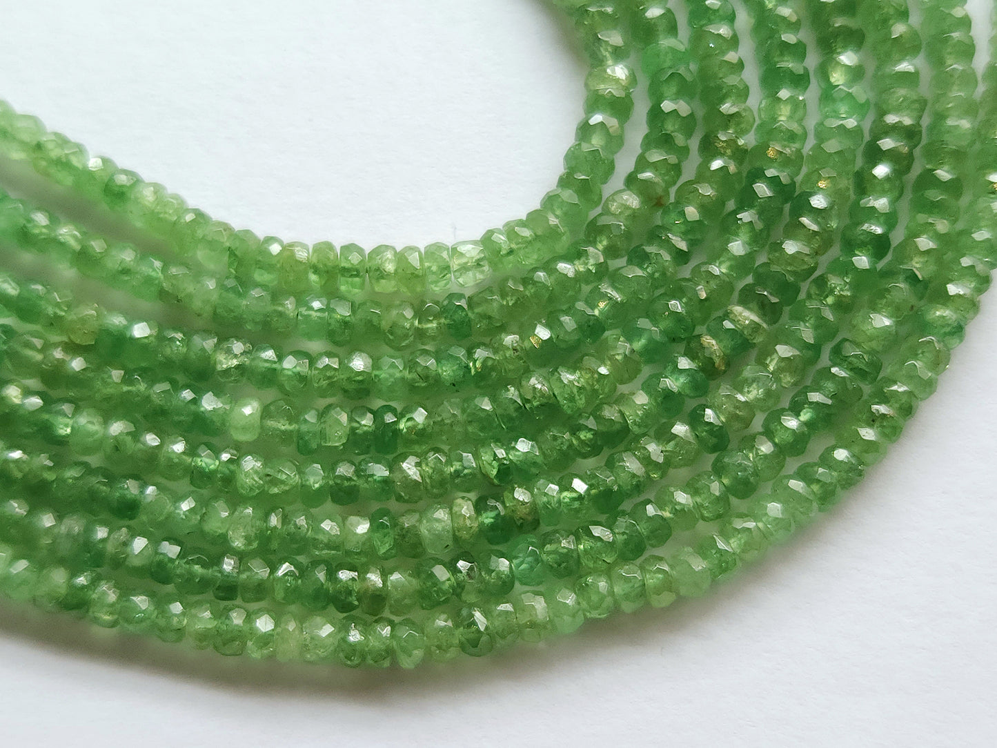 Natural Tsavorite Faceted Rondelle Beads