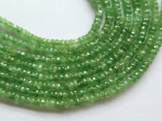 Natural Tsavorite Faceted Rondelle Beads