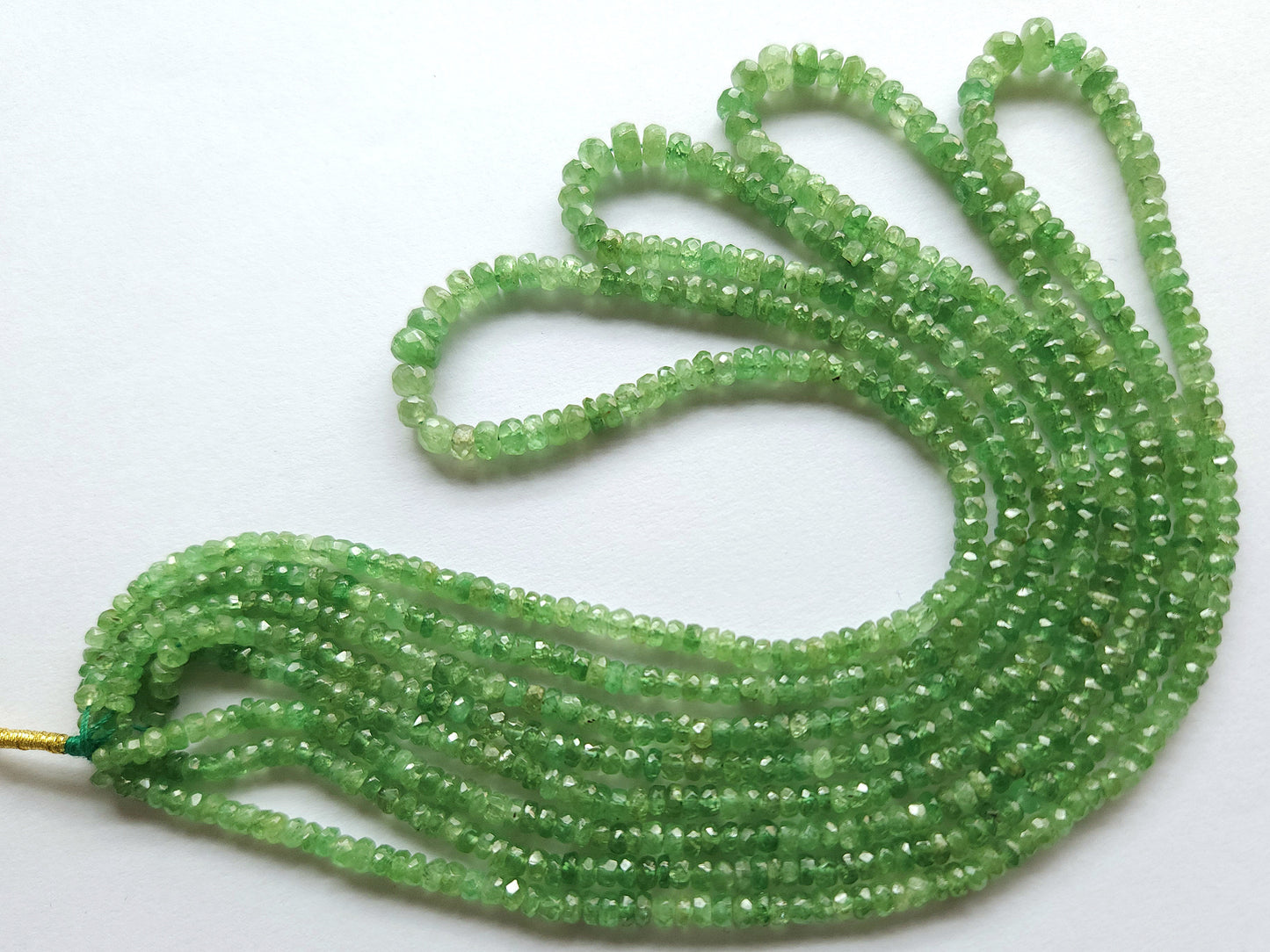 Natural Tsavorite Faceted Rondelle Beads