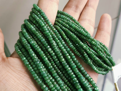 Natural Tsavorite Faceted Rondelle Beads