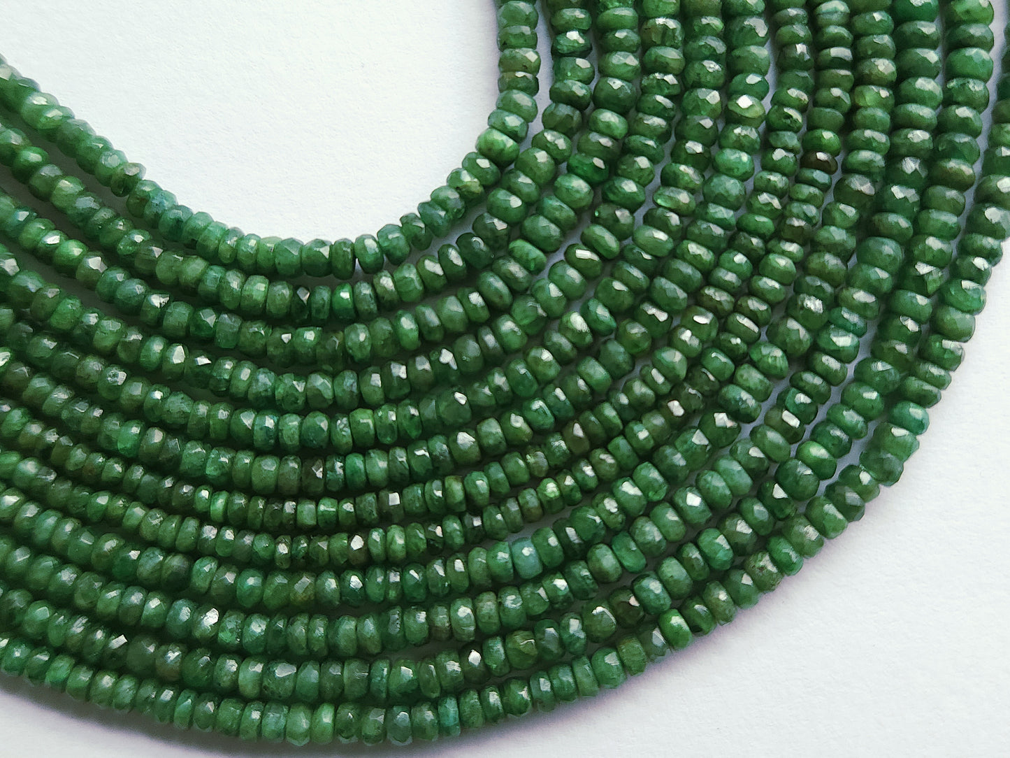 Natural Tsavorite Faceted Rondelle Beads