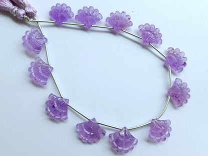 Lavender Jade Fancy carved beads, 13X18 MM