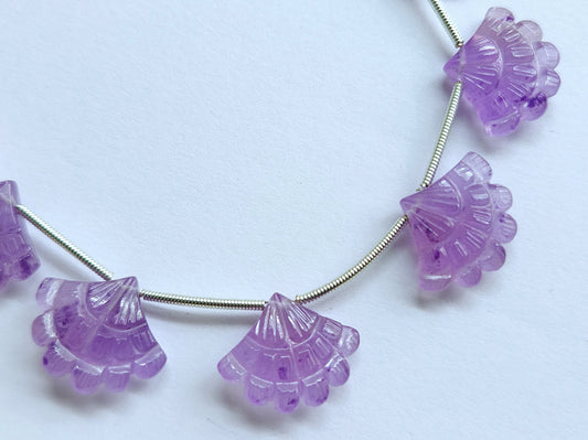 Lavender Jade Fancy carved beads, 13X18 MM