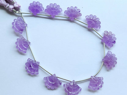Lavender Jade Fancy carved beads, 13X18 MM