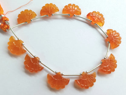 Natural Carnelian Fancy Carved Beads