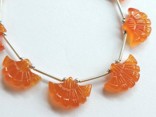 Natural Carnelian Fancy Carved Beads