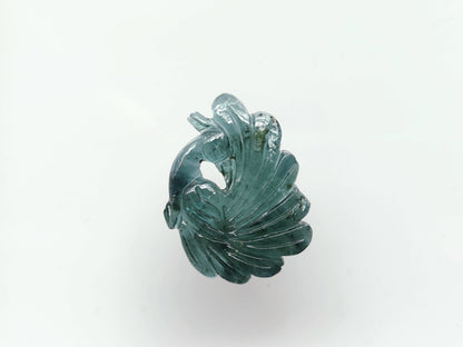 Natural Tourmaline Peacock Carving | Hand-Carved Bird Gemstone