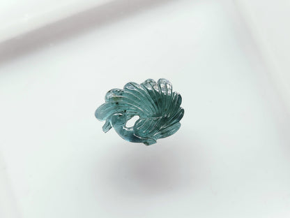 Natural Tourmaline Peacock Carving | Hand-Carved Bird Gemstone