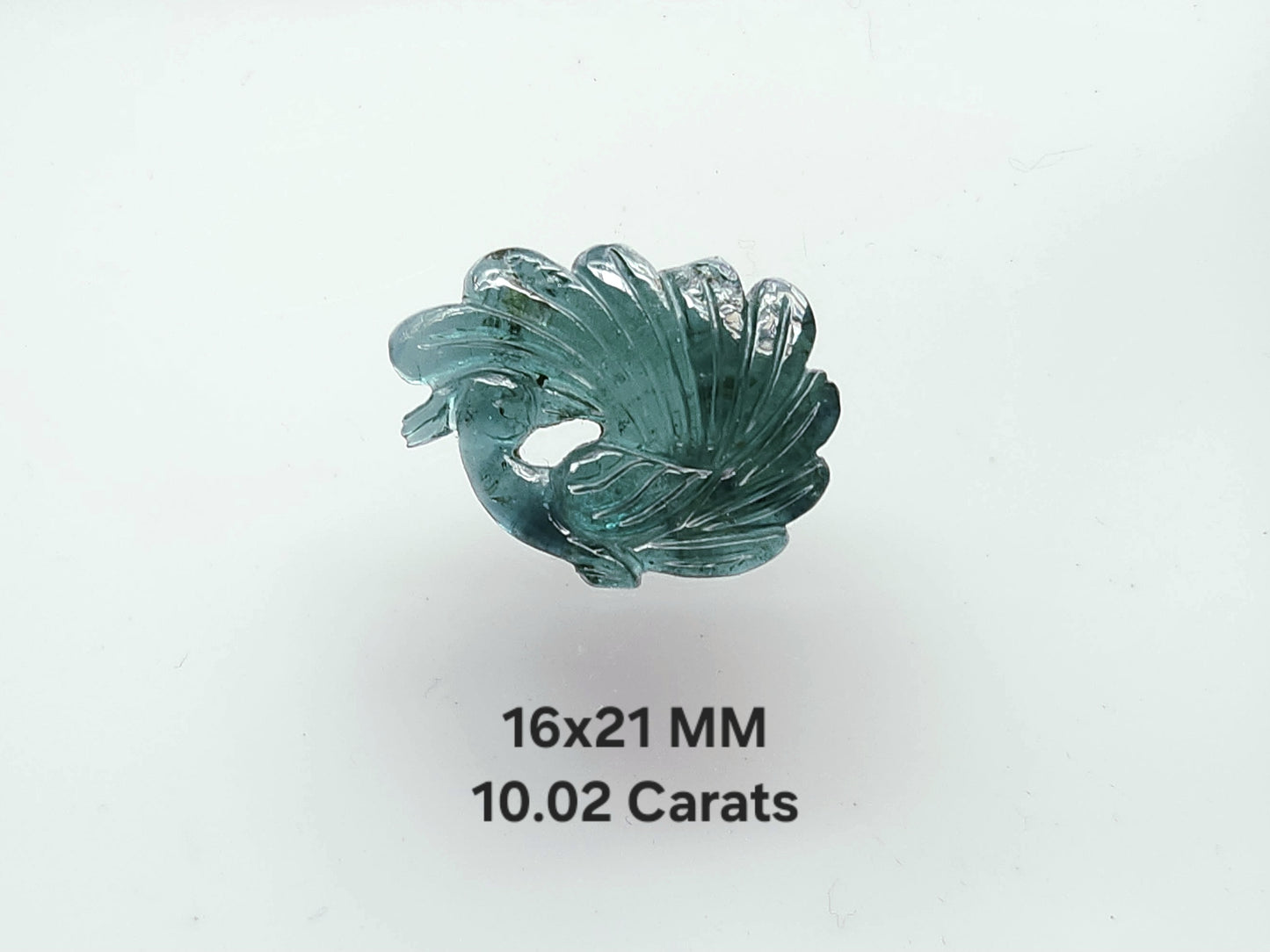 Natural Tourmaline Peacock Carving | Hand-Carved Bird Gemstone