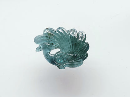 Natural Tourmaline Peacock Carving | Hand-Carved Bird Gemstone