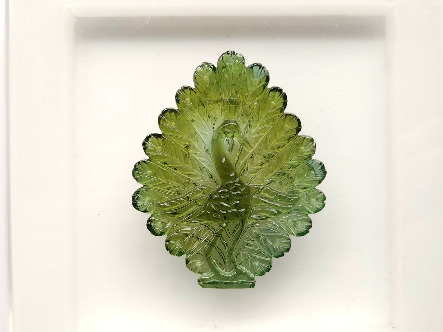 Rare! Natural Tourmaline Peacock Carving | Hand-Carved Bird Gemstone