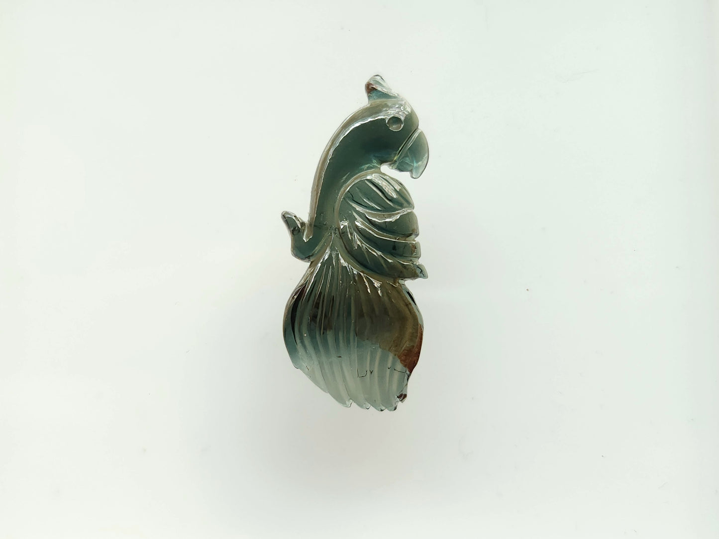 Natural Green Tourmaline Bird Carving | Hand-Carved Bird Gemstone