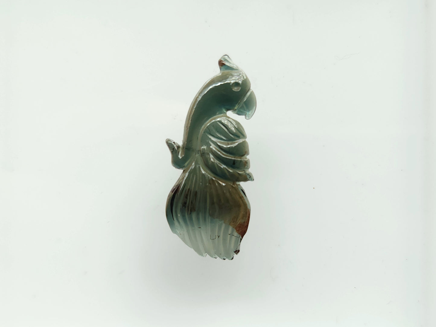 Natural Green Tourmaline Bird Carving | Hand-Carved Bird Gemstone