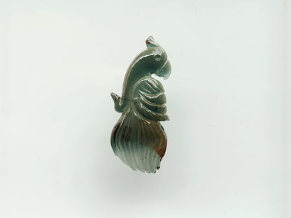 Natural Green Tourmaline Bird Carving | Hand-Carved Bird Gemstone