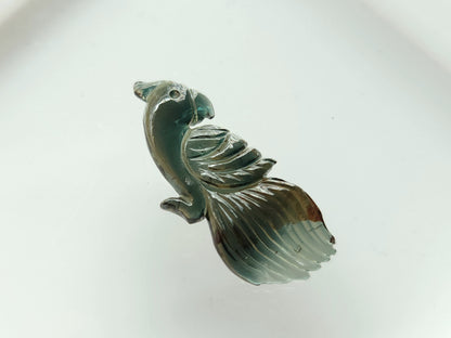 Natural Green Tourmaline Bird Carving | Hand-Carved Bird Gemstone