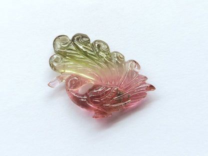 Rare! Natural Tourmaline Peacock Carving | Hand-Carved Bird Gemstone