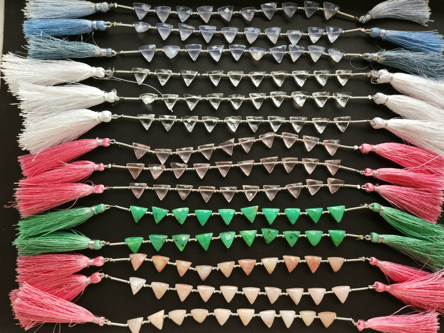 10 Pieces | Natural Gemstone Faceted Briolette Triangle Beads 10x10MM