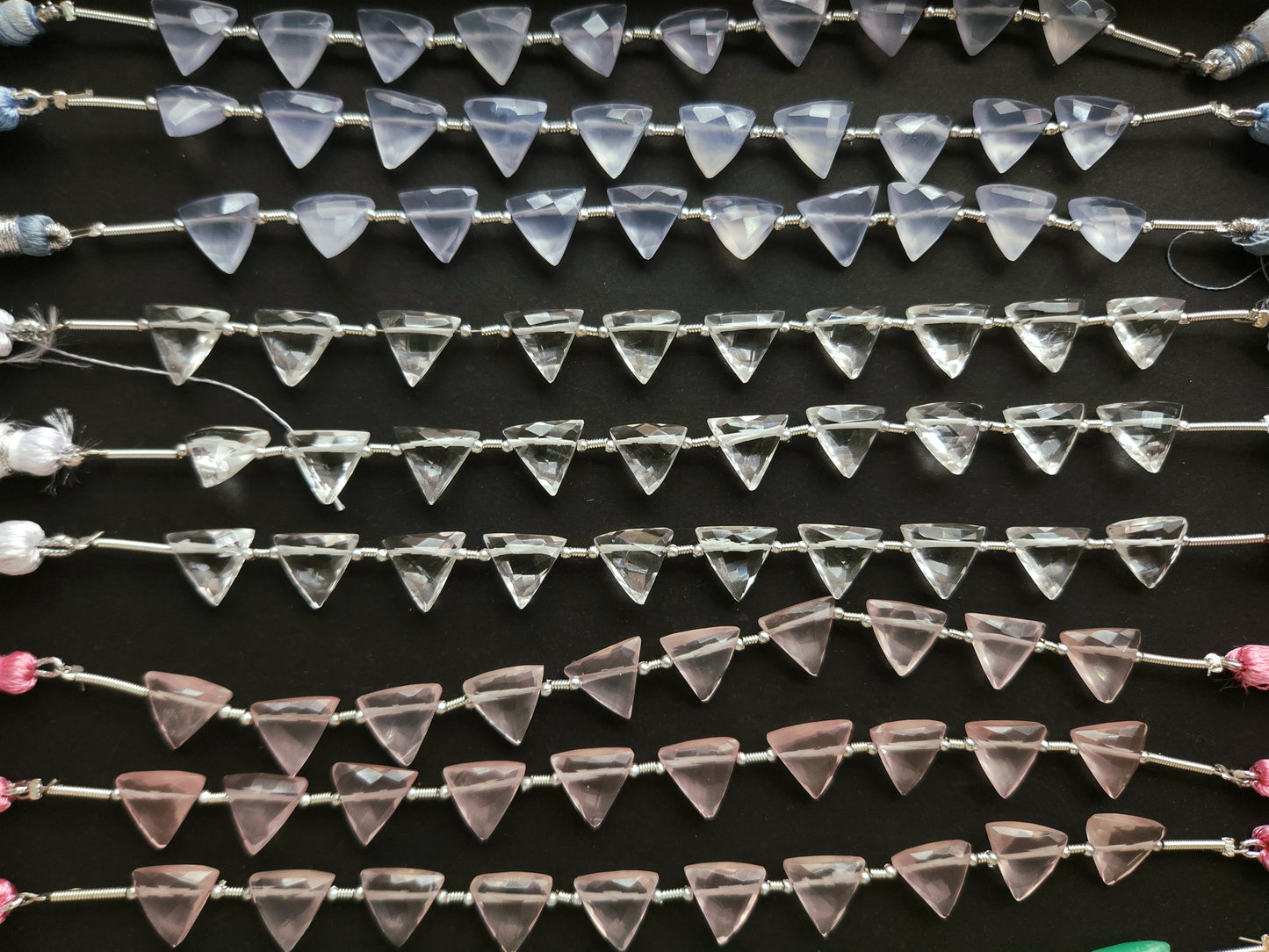 10 Pieces | Natural Gemstone Faceted Briolette Triangle Beads 10x10MM