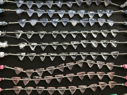 10 Pieces | Natural Gemstone Faceted Briolette Triangle Beads 10x10MM