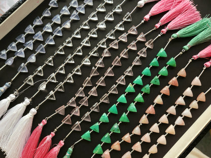 10 Pieces | Natural Gemstone Faceted Briolette Triangle Beads 10x10MM