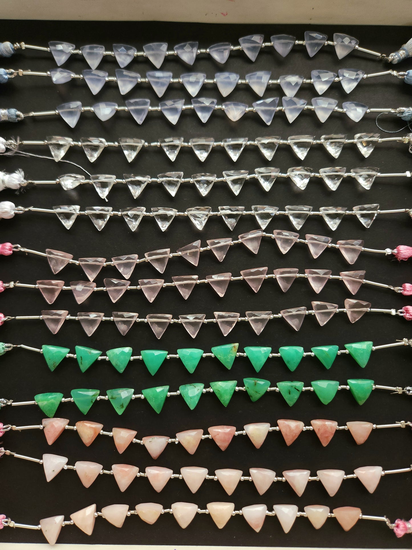 10 Pieces | Natural Gemstone Faceted Briolette Triangle Beads 10x10MM