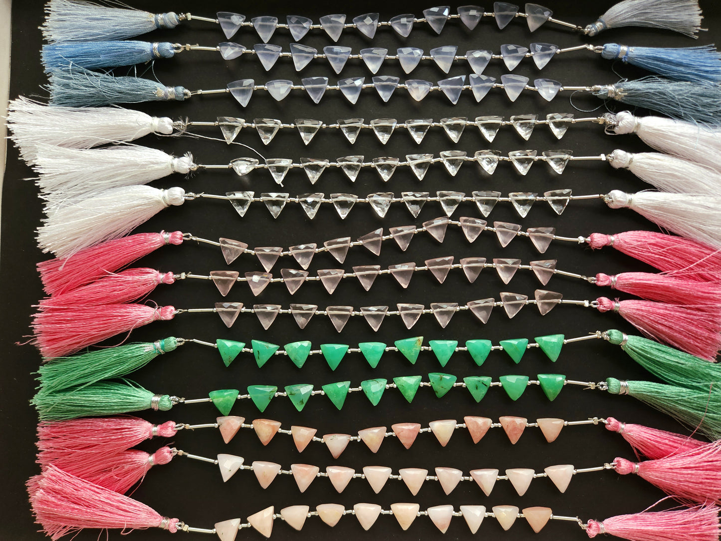 10 Pieces | Natural Gemstone Faceted Briolette Triangle Beads 10x10MM