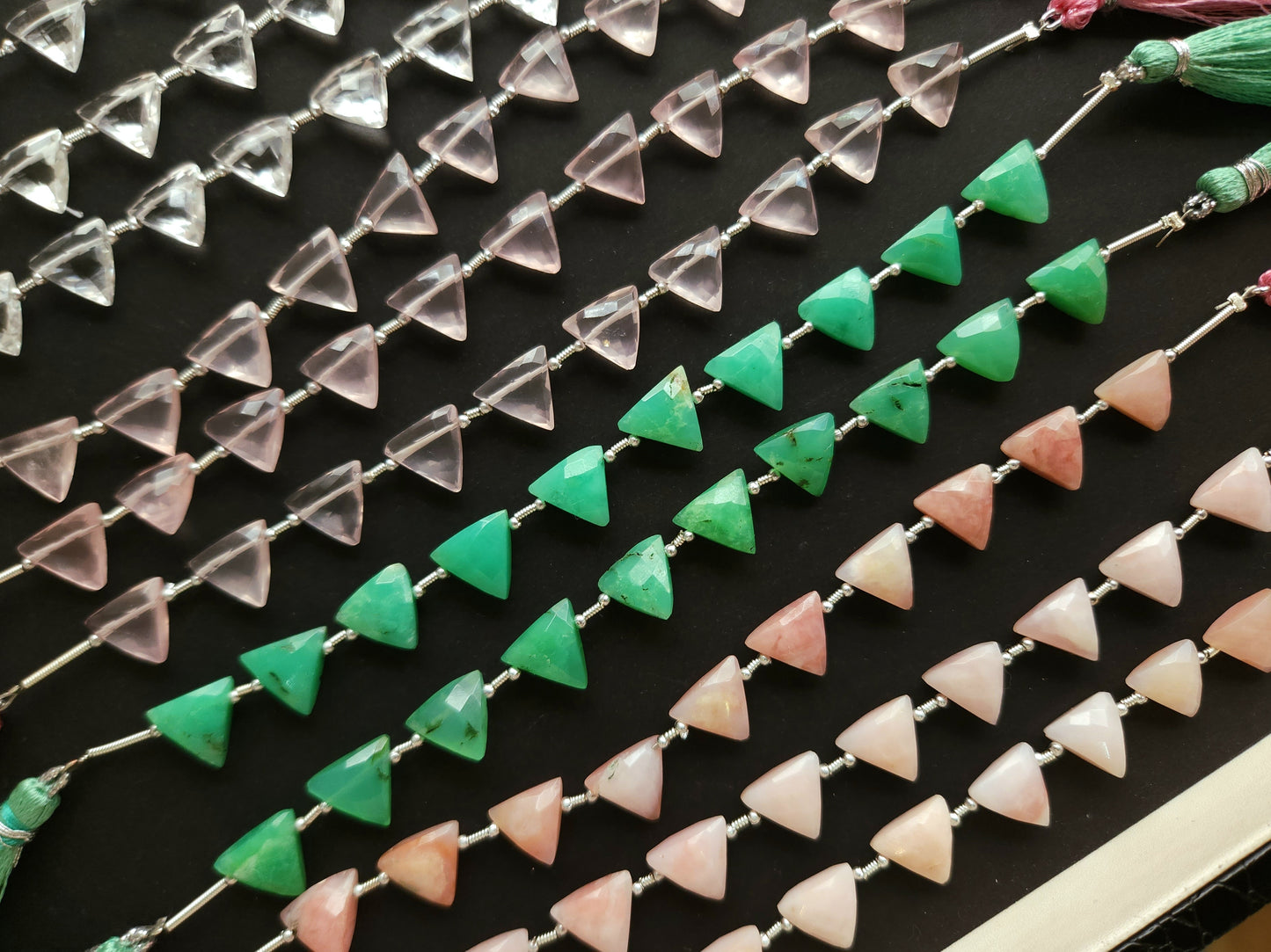 10 Pieces | Natural Gemstone Faceted Briolette Triangle Beads 10x10MM