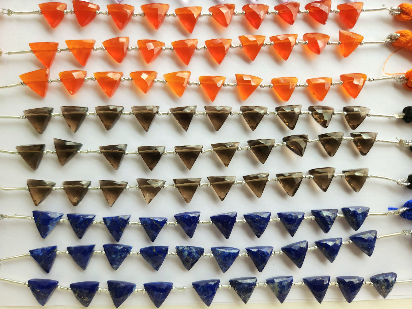 10 Pieces | Natural Gemstone Faceted Briolette Triangle Beads 10x10MM | Triangle Cut Beads
